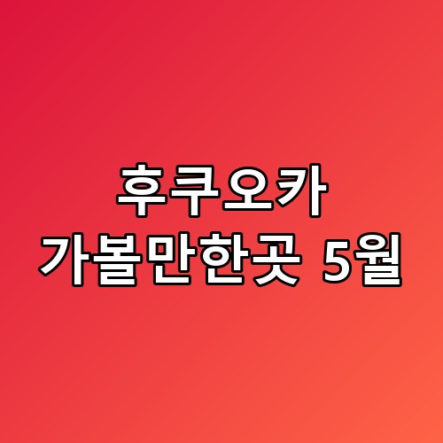 후쿠오카 가볼만한곳 5월 📍 여기가 정답이었네요