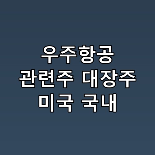 우주항공 관련주 대장주 미국 국내 투자 비중, 나만 몰랐던 진짜 후기