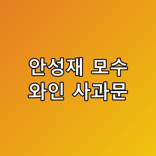 안성재 모수 와인 사과문 입장 발표 이후에도 반응이 엇갈리는 이유