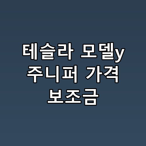 테슬라 모델y 주니퍼 가격 보조금 꼭 알아야 할 포인트